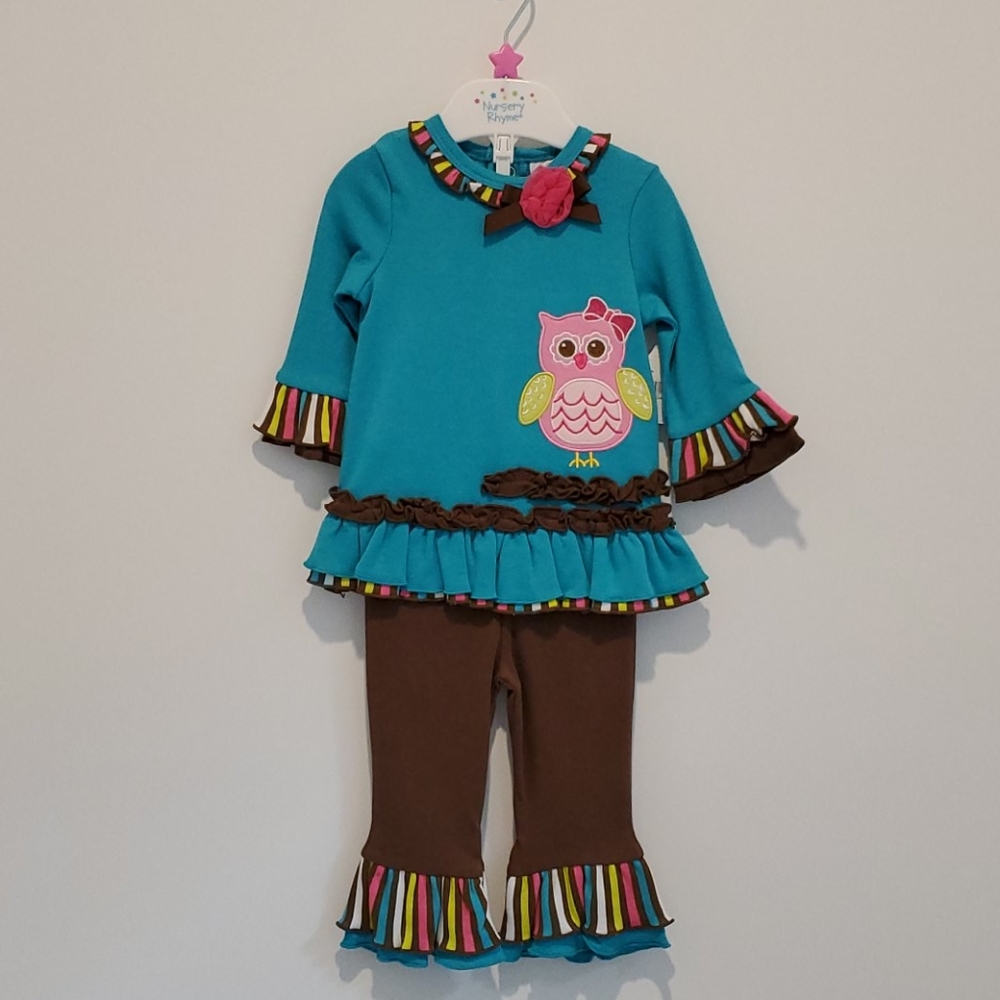 6 months Owl 2 piece set for girls. BRAND NEW!
